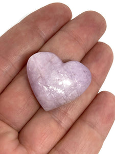 One (1) A Grade Pink Kunzite Crystal 2.5 to 3 Cm Heart