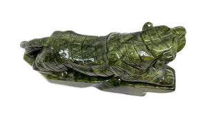 19.5 CM Green Serpentine Jade Prowling Tiger Carving
