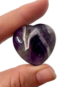 One (1) Chevron Amethyst Crystal Heart