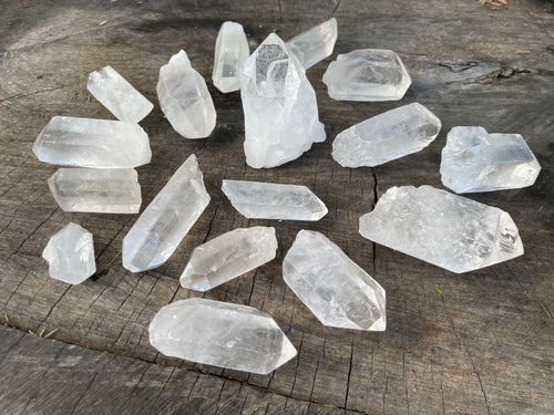 One Kilogram Lot of Large Brazilian Clear Quartz Crystal Natural Points