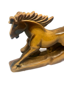 Exquisite Golden Tiger Eye Running Horse Carving