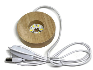 LED Light Base Display Stand - White Light USB - 8 Cm Diameter