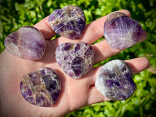 Load image into Gallery viewer, One (1) 4 Cm Chevron Amethyst Crystal Heart