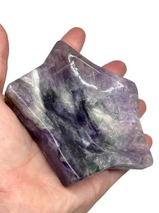Green and Purple Fluorite Crystal Star Shaped Decorative Dish