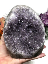 Load image into Gallery viewer, Large Brazilian Amethyst Standing Cluster with Polished Edge #1