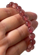 Load image into Gallery viewer, Premium Quality Strawberry Quartz Crystal Bracelet (8 mm)