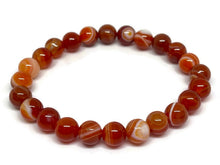 Load image into Gallery viewer, Beautiful Sardonyx Red and White Agate Beaded Bracelet