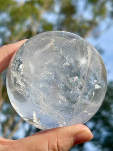 A Grade Beautiful Clarity Brazilian Clear Quartz Crystal Sphere