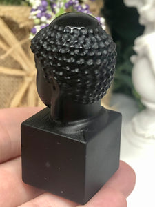 Black Obsidian Carved Buddha Statue
