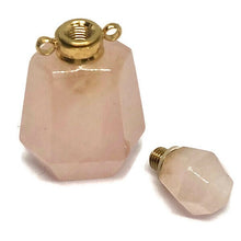 Load image into Gallery viewer, Rose Quartz Crystal Perfume Bottle Pendant