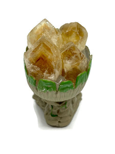 Baby Nature Spirit Figurine with Citrine Crystal