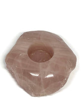 Load image into Gallery viewer, Large A Grade Brazilian Rose Quartz Crystal Polished Tealight Candle Holder