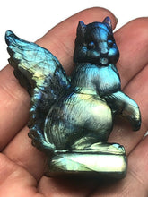 Load image into Gallery viewer, AAA Premium Hand Carved Full Flash Labradorite Squirrel