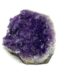 A Grade Deep Purple Uruguayan Amethyst Crystal Standing Cluster