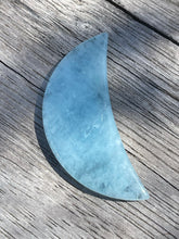 Load image into Gallery viewer, Aquamarine Crystal Crescent Moon Carving #3