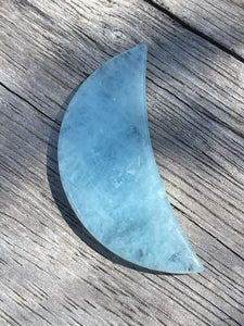 Aquamarine Crystal Crescent Moon Carving #3