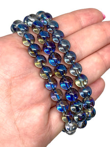 Premium Quality Titanium Aura Quartz Crystal Beaded Bracelet