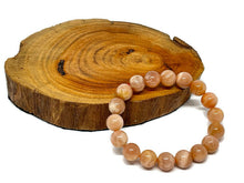 Load image into Gallery viewer, Premium Quality A Grade Peach Moonstone with Sunstone 10.5 mm Beaded Bracelet