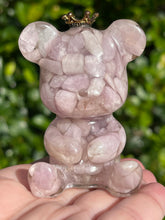 Load image into Gallery viewer, Hand Crafted Pink Kunzite Crystal Resin Teddy Bear