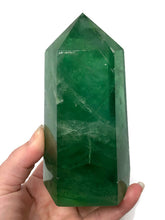 Load image into Gallery viewer, Large Bright Green Fluorite Crystal Generator Point
