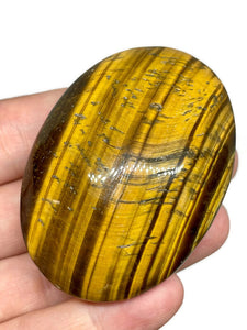 XL A Grade Chatoyant Golden Tiger Eye Meditation Palm Stone