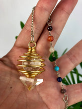 Load image into Gallery viewer, Spiral Cage Pendulum with Chakra Chain (golden)