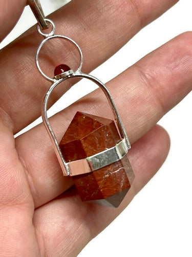 Premium Quality Herkimer Shaped Red Jasper with Garnet Divination Pendulum