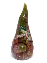 Load image into Gallery viewer, Large Hand Carved Natural Ocean Jasper Friendly Garden Gnome