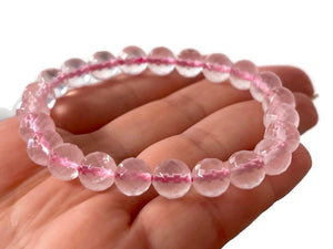 Premium Quality Faceted Brazilian Rose Quartz Crystal Bracelet