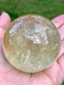 5.9 Cm A Grade Lemon Quartz Crystal Sphere