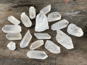One Kilogram Lot of Large Brazilian Clear Quartz Crystal Natural Points