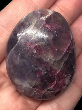 Load image into Gallery viewer, One (1) Large Lepidolite with Smokey Quartz and Pink Tourmaline Meditation Stone
